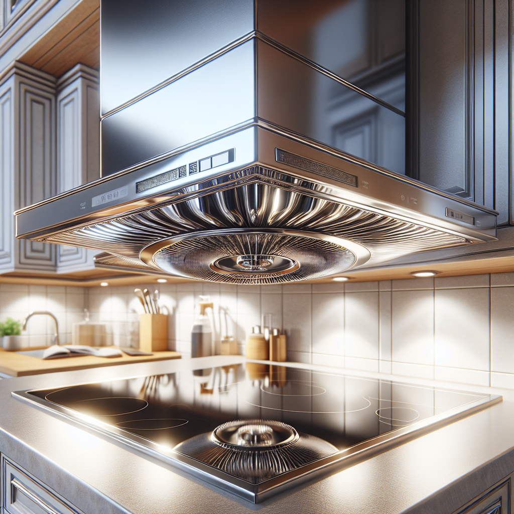 施工後のレンジフード（油汚れ完全除去）